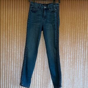 Women's Jusy Blue Jeans with Side Detailing